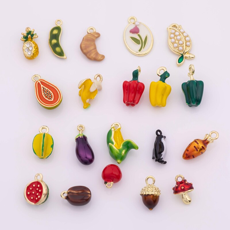 Fruit and Vegetable Charm Bracelet - Etsy
