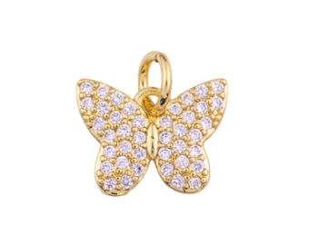 14k Gold Filled Small Butterfly charm pendant 1420 14/20 Gold Filled 8x12mm