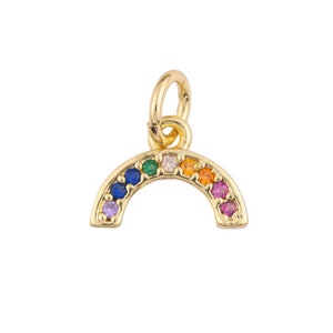 14k Gold Filled Rainbow Multicolor charm pendant 1420 14/20 Gold Filled 7x10mm