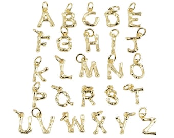 14k Gold Filled letters bamboo alphabet abc 10mm 1420 14/20 Gold Filled