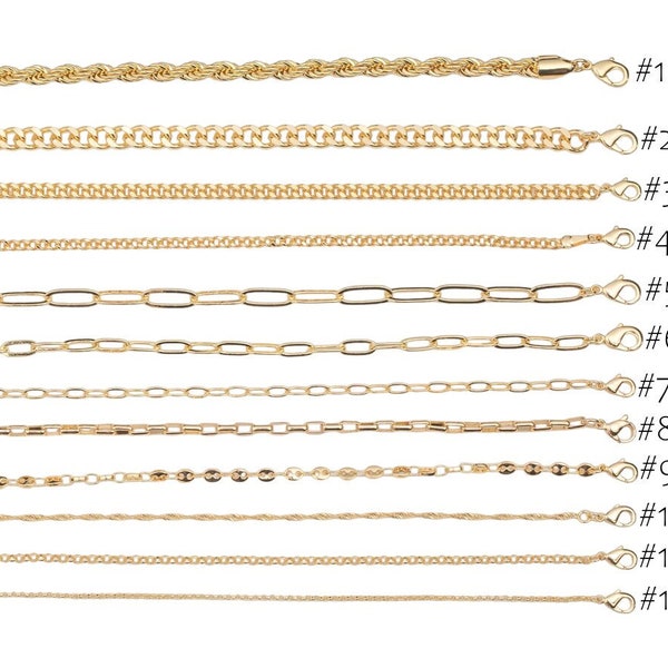 14k Gold Filled necklaces 18" necklace satellite paperclip rolo singapore oval chain necklaces GF  1420 14/20 Gold Filled