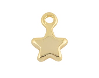 Tiny Gold Filled Star Charm Mini Star Charm for Bracelet Necklace Earring Celestial Jewelry Making Wholesale Bulk Charm 14/20 GF 6x10mm