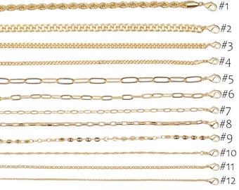 14k Gold Filled necklaces 18" necklace satellite paperclip rolo singapore oval chain necklaces GF  1420 14/20 Gold Filled