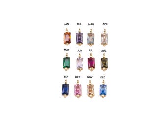 Full set 12pcs 18K gold filled birthstone charms made in usa 1820 18/20 gold filled 3x8mm