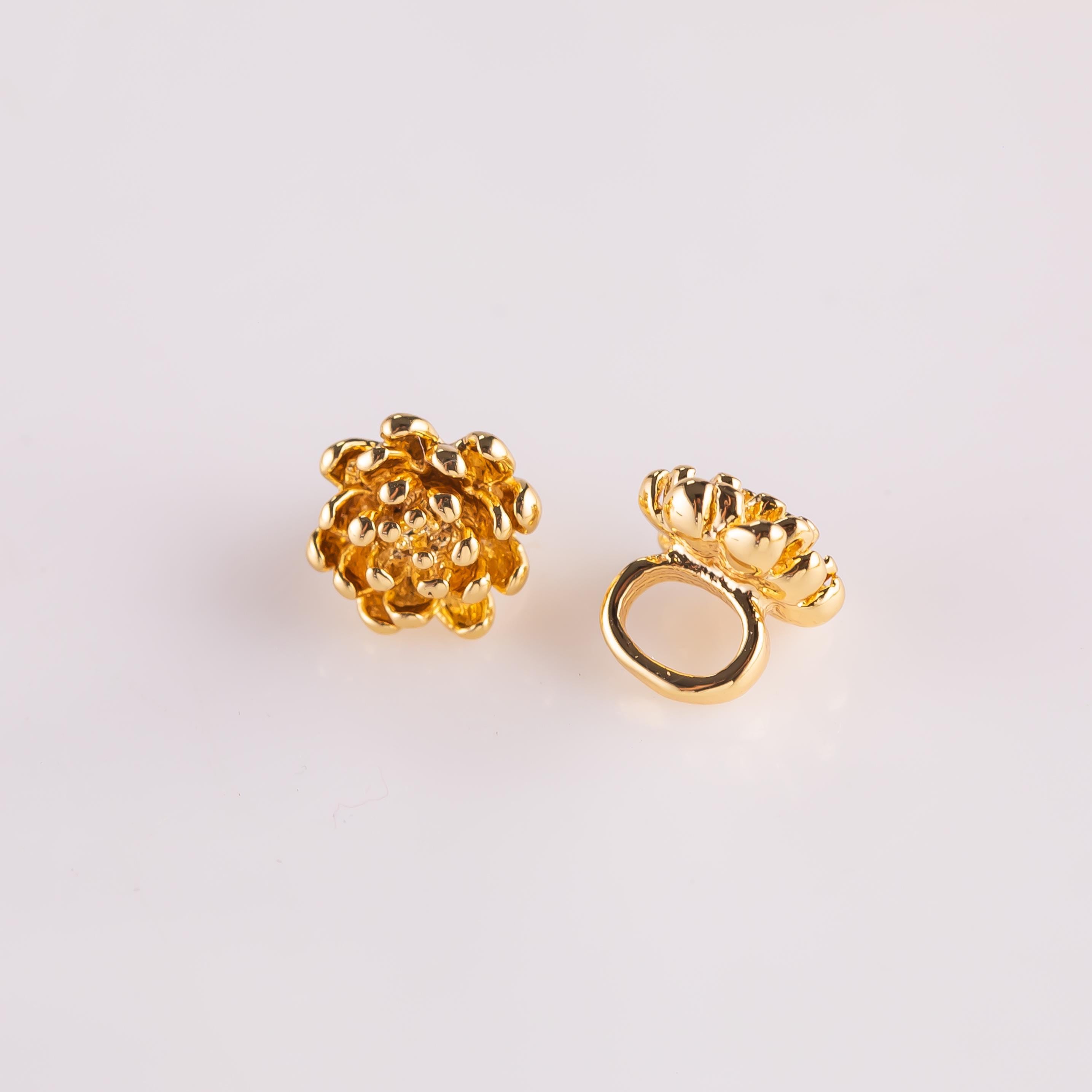 【まとめ買い】 18K Gold Filled Flower Lotus Charm 7mm Necklace Pendant アクセサリー