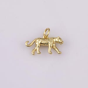 22k gold filled jaguar leopard cheetah lion tiger big cat puma cougar charm 9x17mm bracelet necklace pendant minimalist charms cz pave