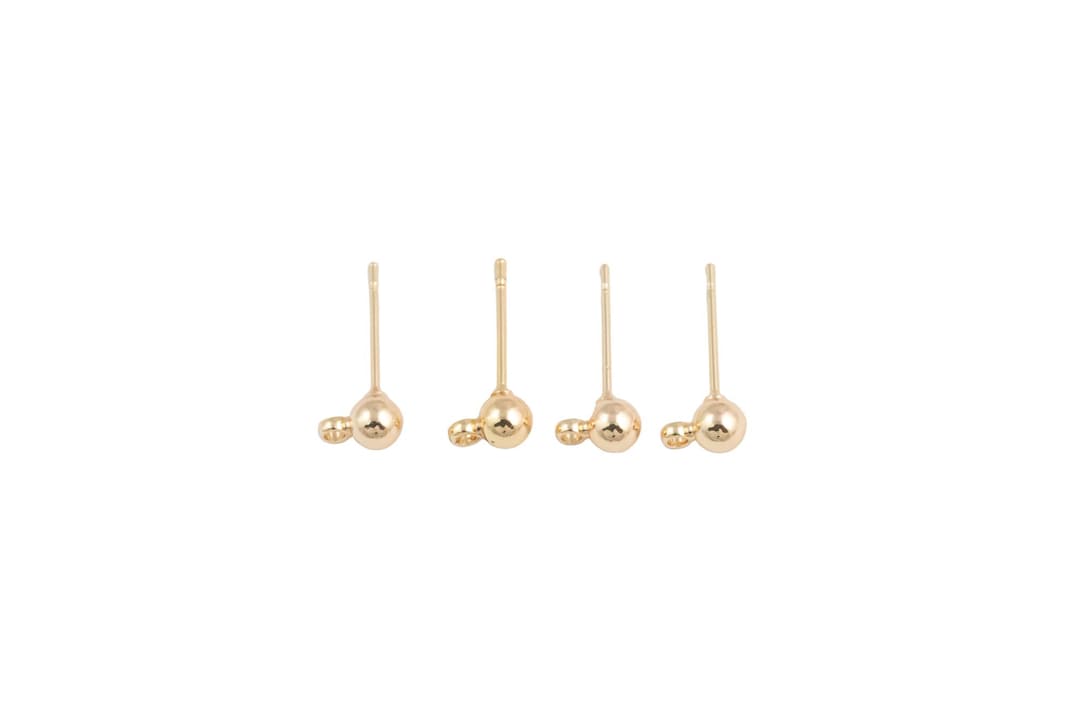 4mm 5mm 14k Gold Filled Earring Findings Ball Stud Earring Finding Made