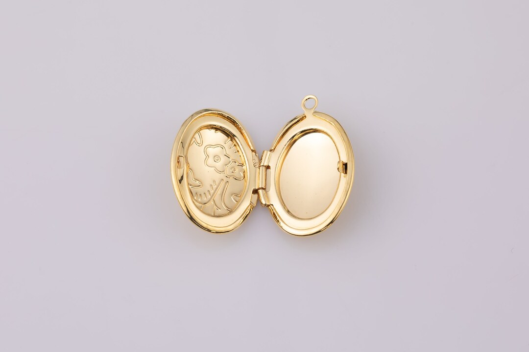 14K Gold Filled Decorative Flower Locket Pendant Love Heart Openable ...