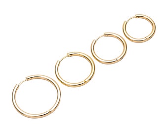 14k Gold Filled hoop earrings infinity simple round ring 12mm 14mm 16mm 18mm 1420 14/20 Gold Filled - 2pcs/1 pair