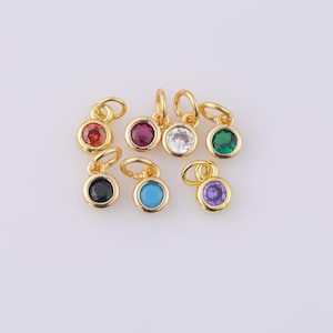18K gold filled birthstone charms made in usa  14/20 gold filled 4mm small round