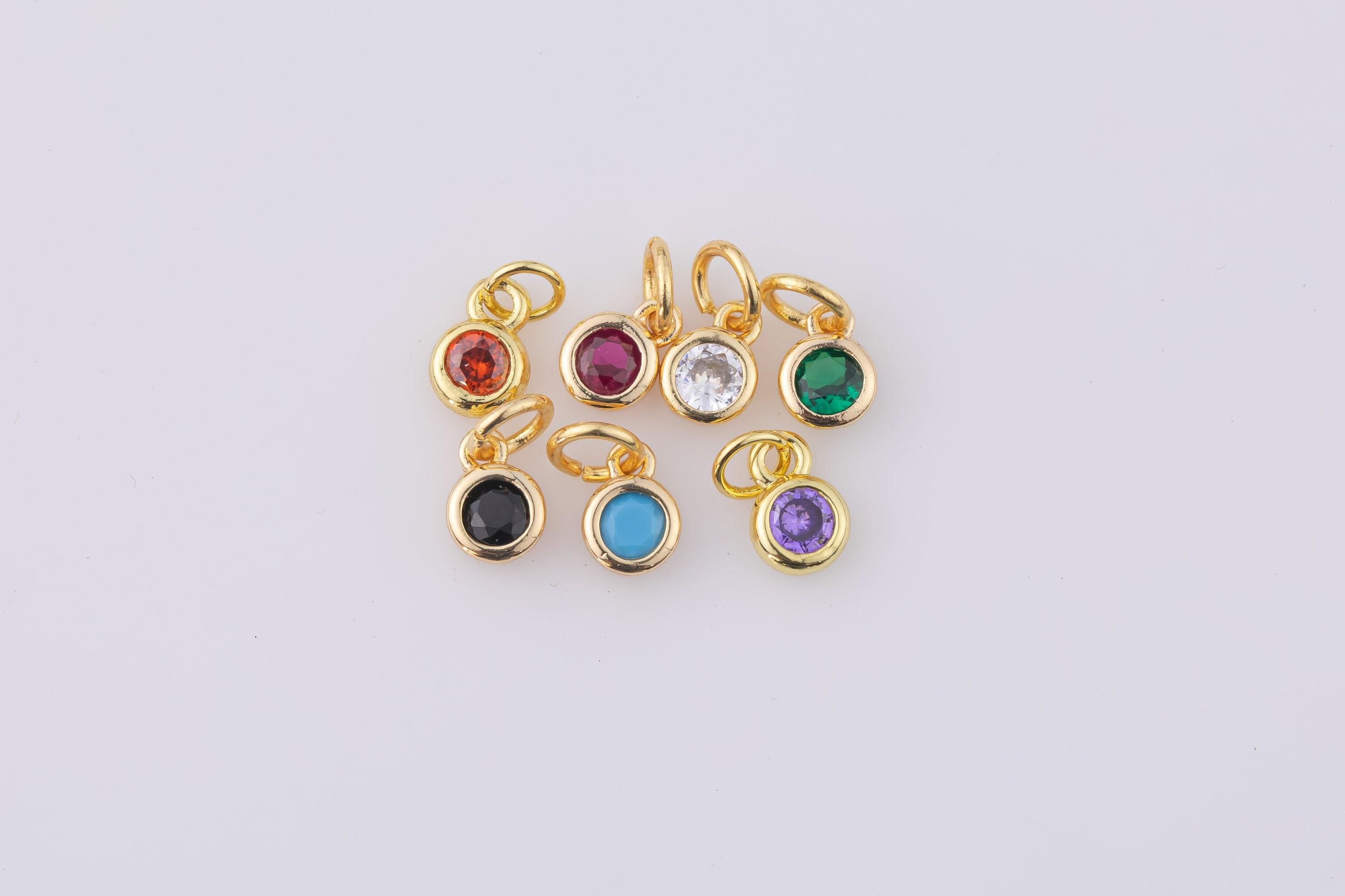 18K gold filled birthstone charms made in usa  14/20 gold filled 4mm small round