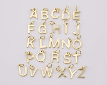 18K gold filled letters personalized initial charm initial pendant, letter charm minimalist alphabet charm, monogram charm add on charm