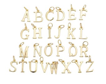 18K gold filled letters alphabet abc 10mm  14/20 gold filled
