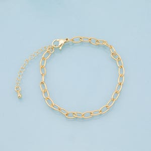 Gold Adjustable Chain,18K Gold Filled Oval Bracelet,Half-finished Adjustable Bracelet,Semi Finished Bracelets,Bracelets for Jewelry Making