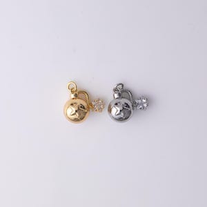 22k gold gefüllte 3D Cartoon Bombe Charme 15 x 13 mm Silber Armband Halskette Anhänger minimalistische Reize cz pave