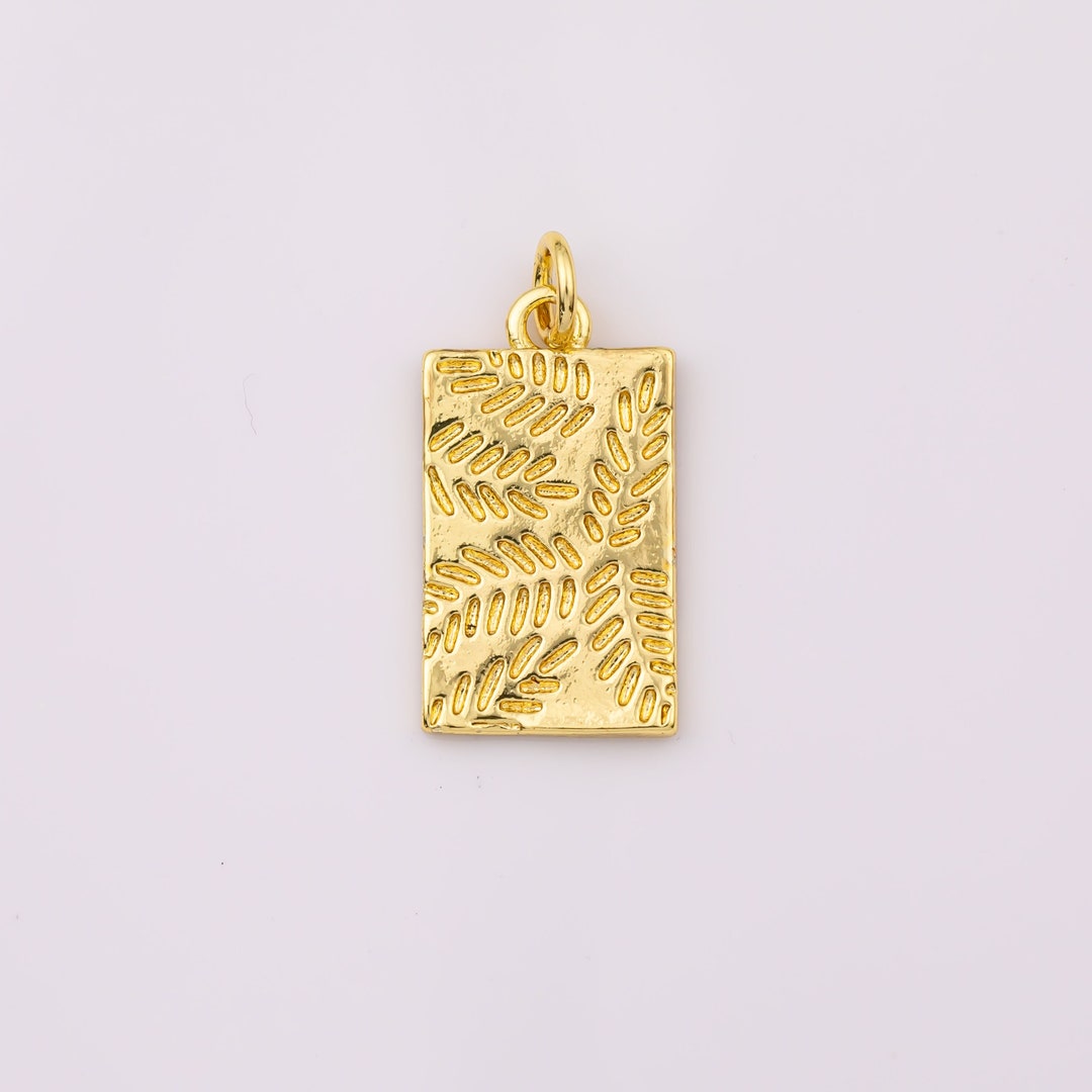 ガーデル18金 18K Gold Filled Leaf Wheat Grass Fern Charm 12x17mm