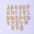 18k gold filled pearl letter letters initial charm bracelet necklace for diy jewelry making supply approx 8x12mm