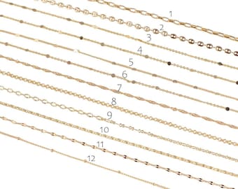 22k gold filled necklaces 16&quot; necklace satellite rectangle rolo chain necklaces gf   14/20 gold filled