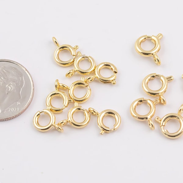 14k Gold Filled spring ring clasps lobster clasps 6mm 7mm 1420 14/20 Gold Filled
