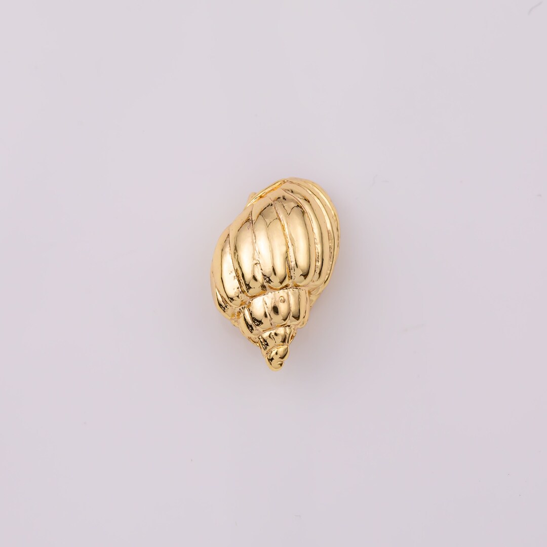 18K Gold Filled Snail Shell Bead 10x17mm Necklace Pendant Minimalist ...
