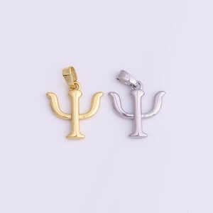 Psi Charms 15 x 15 mm griechischer Buchstabe für Biologie 18K Gold Fill für Charm Bar Weißgold Silber Pave CZ Minimalist Charms