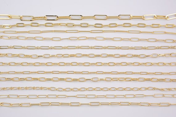 Chains by the Yard, Necklace Chains for Jewelry Making, Necklace Making  Chain, Earring Findings, 14k Gold Plated Chain, 