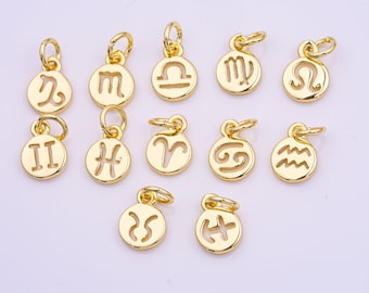 18K gold filled horoscope zodiac sign charms