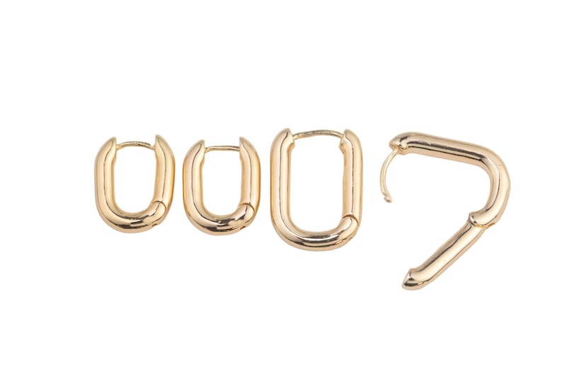 14k Gold Filled Earrings Bold rectangle hoop earrings / minimalist earrings gift 2 sizes 1216mm 1520mm image 2