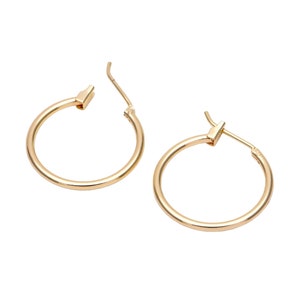 14k Gold Filled hoop earrings simple round ring 14mm 20mm 25mm 30mm 40mm 50mm 1420 14/20 Gold Filled - 2pcs/1 pair