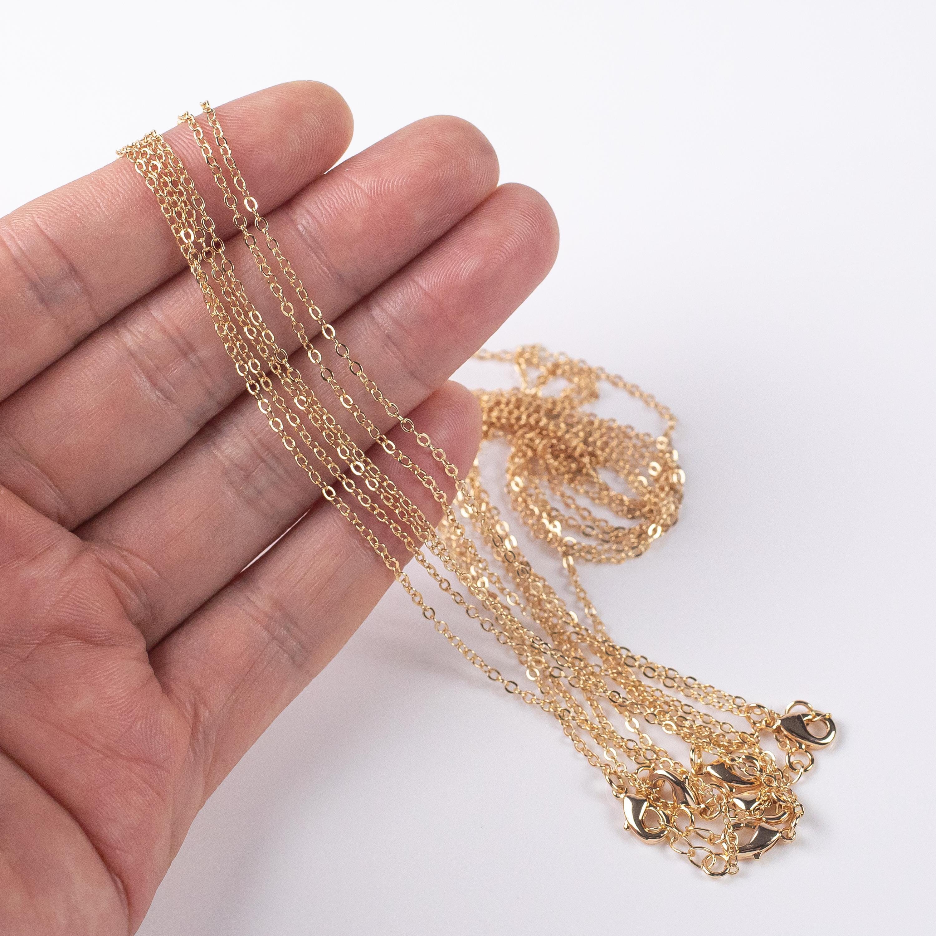 16" 22k gold filled small oval chain 1mm 1.5mm 2mm made in usa  14/20 gold filled with 2 inch extender