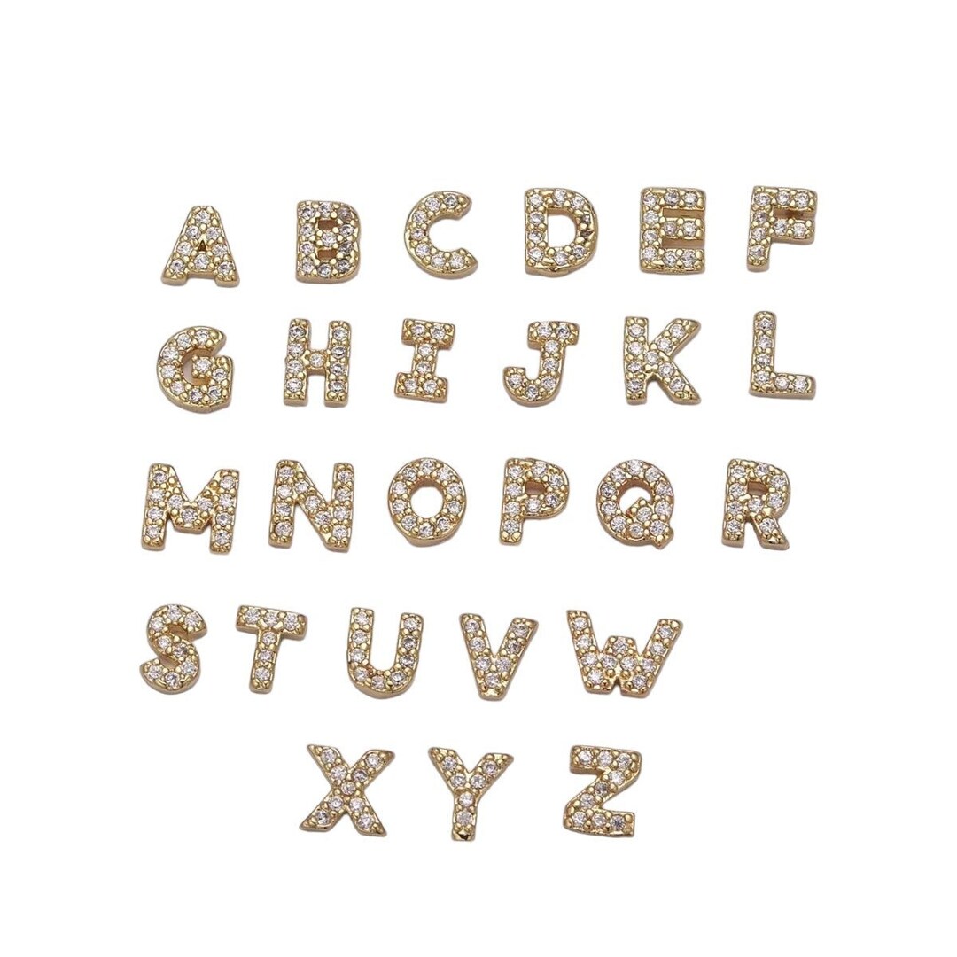 14K Gold Filled Alphabet Locket Charms Letters Initials Letter ABC ...