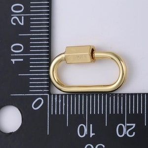 14K GF Carabiner Screw Clasp, Screw Clasp Oval , Interlocking Oval Clasp, Oval Shaped Clasps, Gold, Silver For Bracelet Necklace supp-707 image 4