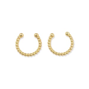 18K gold filled hoop earrings cartilage piercless earrings 12mm 13mm 1420 14/20 gold filled - 4pcs