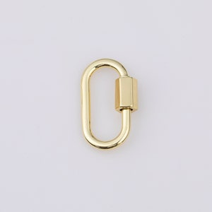 14K GF Carabiner Screw Clasp, Screw Clasp Oval , Interlocking Oval Clasp, Oval Shaped Clasps, Gold, Silver For Bracelet Necklace supp-707 image 3