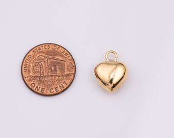 14K Gold Filled Puffy Heart Charm 12mm Necklace Pendant