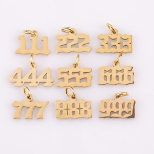 Colgante de oro con forma de ángel con números de la suerte (111, 222, 333, 444, 555, 666, 777, 888 y 999) para joyería (ag606)
