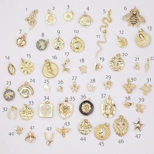 Animals gold filled charms charm pave cz 18K gf animal selection! 1420 14/20 gold filled lion dragonfly bee elephant snake fish butterfly