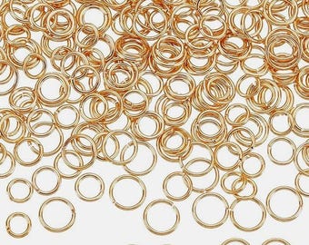 22ga 22 gauge 22k gold filled jump rings 3mm 4mm 5mm 6mm - 40 pieces