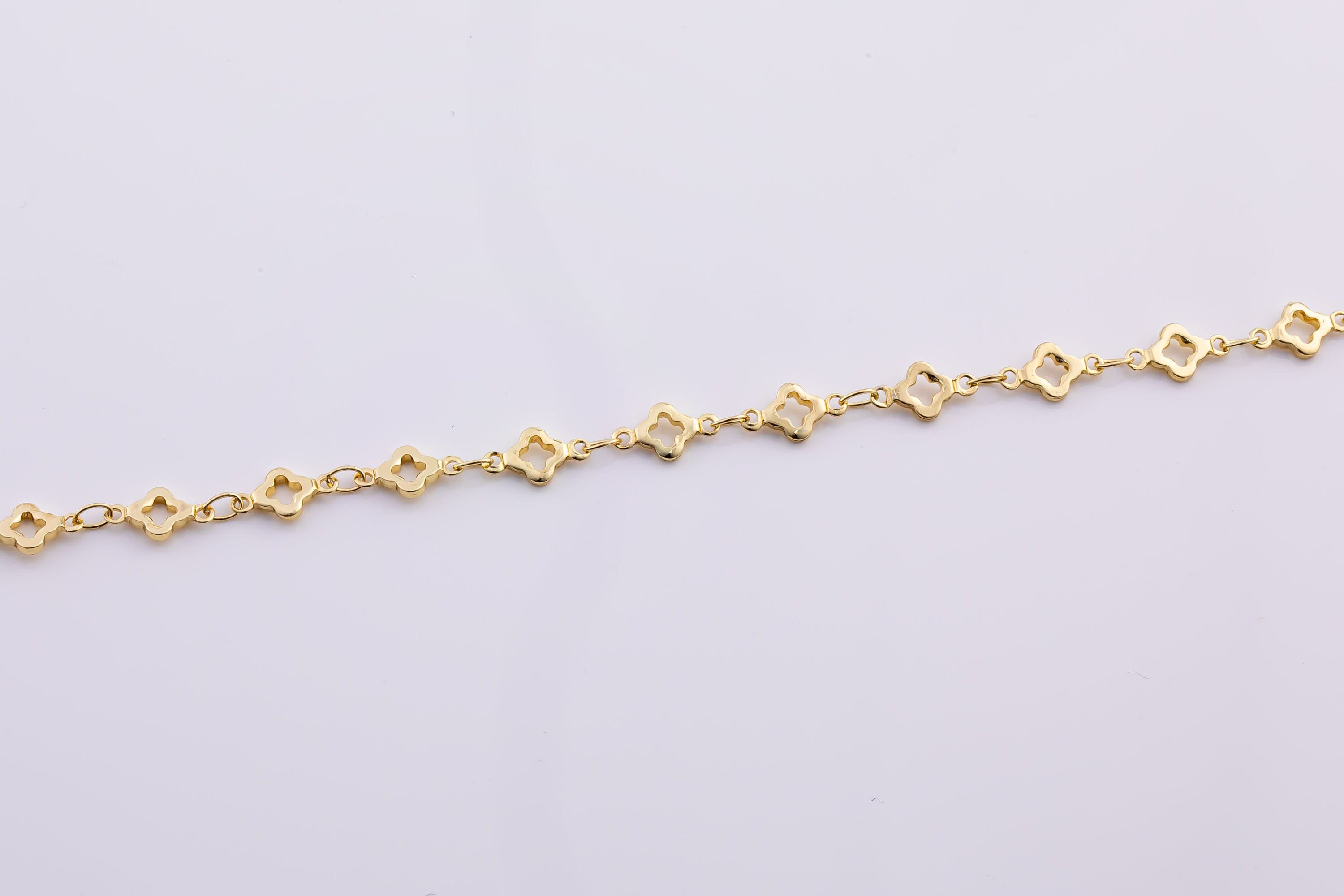 14k Gold Filled Clover Chain 6mm - White Gold Filled Chain - By the Yard