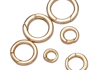 14K Gold Filled Push Gate Ring Charm Holder Bail for Charm Jewelry Kit Supplies For DIY Jewelry Making | Z492 - Z497 Push Clasp