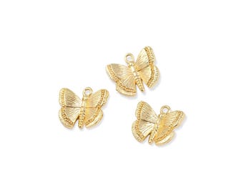 18K gold filled butterfly charms 10mm 1420 14/20 gold filled - 4pcs