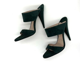 Miu Miu Size EU38.5 Green Suede Heels