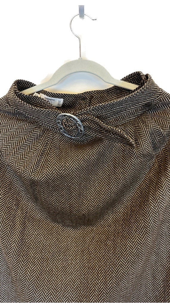 Vintage Designer Louis Féraud Walnut Brown Tweed Wool Skirt 