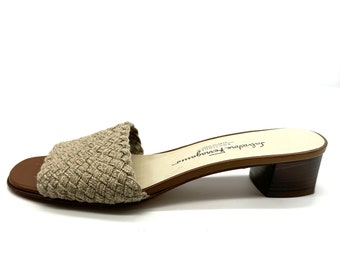 Salvatore Ferragamo Size 9B woven Slides Sandals