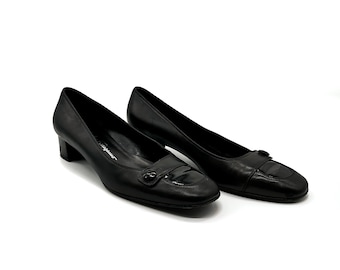 Salvatore ferragamo taglia 7.5 Vintage Black Leather pumps