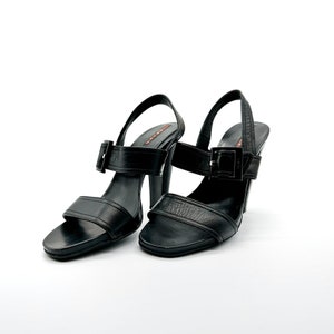 Prada Size EU38.5/8 vintage Black Leather Heels