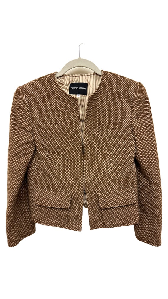 Vintage Giorgio Armani Brown Woven Jacket Size 38/