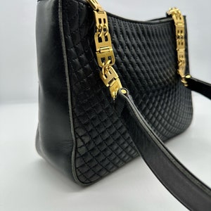 Authentic Bally Vintage Black leather quilted bag