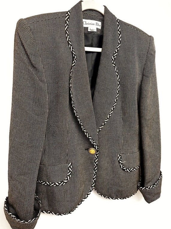 Christian Dior Vintage Patterned Blazer Size 10 - image 4