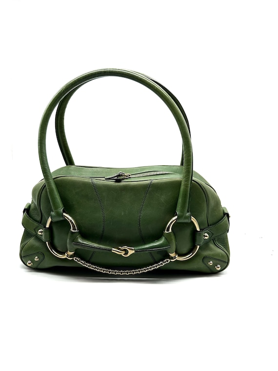 Authentic Gucci Vintage Green Horsebit Leather Sho